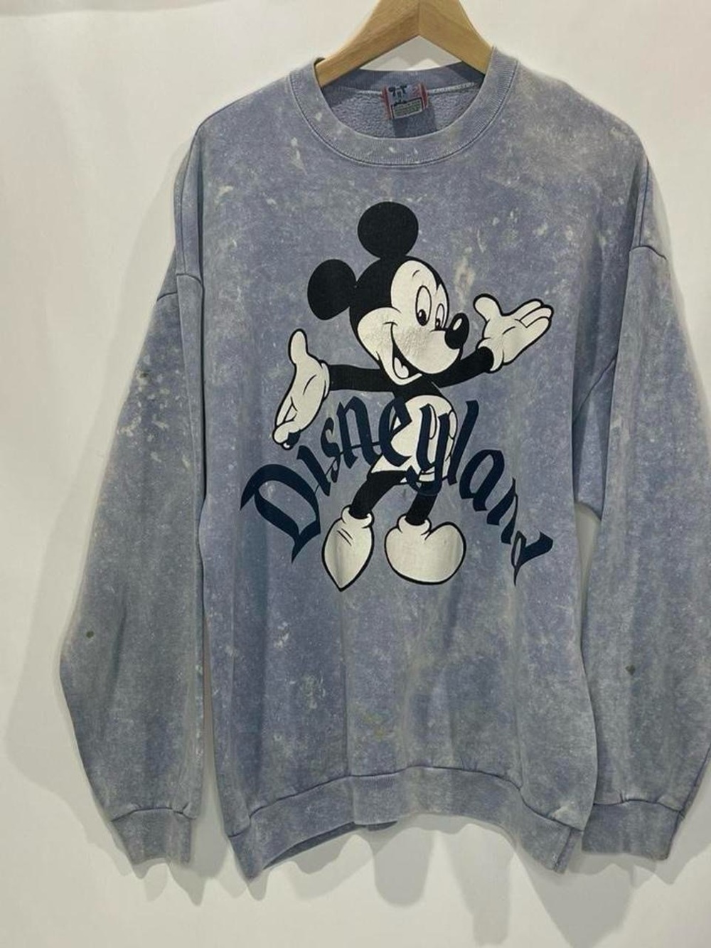 Disney Gray Mineral-Wash Mickey Crewneck Sweatshirt